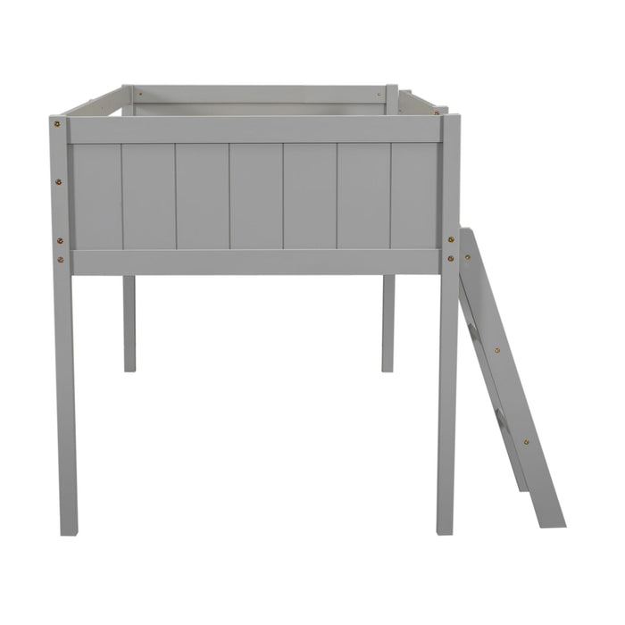 Low Loft Bed With Adjustable Ladder