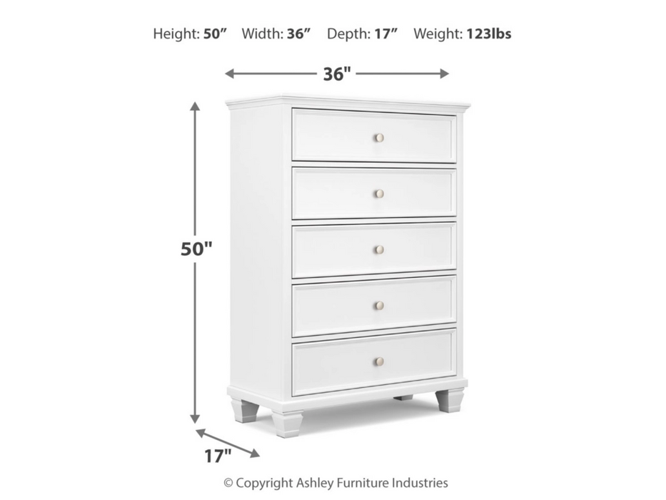 Fortman Queen Panel Bed Bedroom Set in White by Ashley Furniture