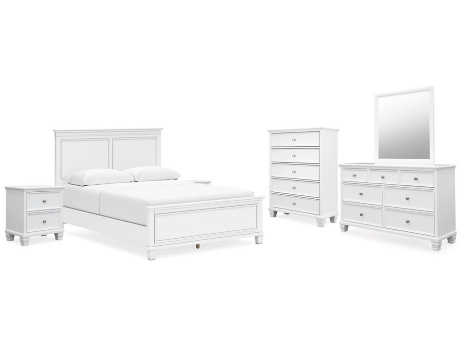 Fortman Queen Panel Bed Bedroom Set in White by Ashley Furniture