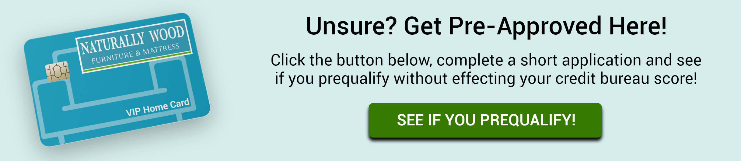 get pre-approved for financing offers, picture of credit card and a button to pre qualify for special financing