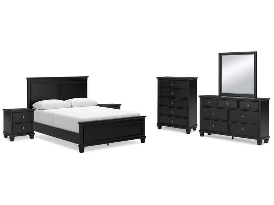 Lanolee Queen Panel Bed Bedroom Set in Black  by Ashley Furniture